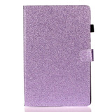 For Galaxy Tab S6 T860 Varnish Glitter Powder Horizontal Flip Leather Case with Holder & Card Slot(Purple)