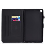 For Galaxy Tab A 8.0 (2019) T290 Varnish Glitter Powder Horizontal Flip Leather Case with Holder & Card Slot(Black)