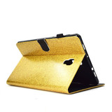 For Galaxy Tab A 10.5 T590 Varnish Glitter Powder Horizontal Flip Leather Case with Holder & Card Slot(Gold)