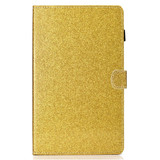 For Galaxy Tab S5e T720 Varnish Glitter Powder Horizontal Flip Leather Case with Holder & Card Slot(Gold)