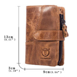 BULL CAPTAIN 01 RFID Anti-theft Multifunctional Cowhide Vertical Detachable Men Wallet(Yellow Brown)