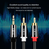 JINGHUA 1 In 2 3.5mm Audio Cable  3.5mm To 2RCA Double Lotus Computer Speaker Cell Phone Plug Cable, Length: 5m