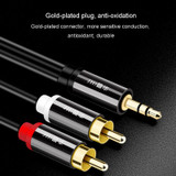 JINGHUA 1 In 2 3.5mm Audio Cable  3.5mm To 2RCA Double Lotus Computer Speaker Cell Phone Plug Cable, Length: 5m