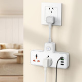 hoco AC12 Reise 2-position Expansion Socket with PD30W+3USB Ports, Cable Length: 8.5cm, US Plug(White)