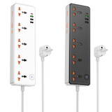 hoco AC14A Rico 5-position Socket with PD30W+3USB Ports, Cable Length: 1.5m, EU Plug(Black)