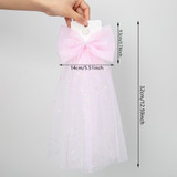 Girls Veil Flower Girl Flower Ribbon Chiffon Mesh Hair Clip Photo Headwear, Style: PP198-4