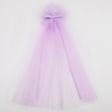 Girls Veil Flower Girl Flower Ribbon Chiffon Mesh Hair Clip Photo Headwear, Style: PP198-4