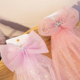 Girls Veil Flower Girl Flower Ribbon Chiffon Mesh Hair Clip Photo Headwear, Style: PP198-4