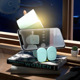 Mini Astronaut Magnetic LED Night Light Desktop Building Block Ornaments Desk Lamp, Color: Square Blue