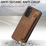 For Samsung Galaxy S20 FE Retro Wristband Holder Leather Back Phone Case(Brown)
