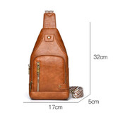 WEIXIER X326 Single Shoulder Crossbody Chest Bag Multifunctional Motorcycle Sports Backpack(Light Brown)