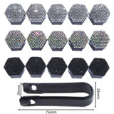 21pcs/set Diamond-encrusted Wheel Caps Tire Screw Protective Covers, Color: 17 Colorful