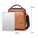 WEIXIER D288 Large Capacity Casual Crossbody Bag Business Waterproof Single Shoulder Packs(Dark Brown)