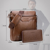 WEIXIER 15036 Multifunctional Men Business Messenger Bag Single Shoulder Bag with Handbag (Black)