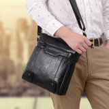 WEIXIER 15036 Multifunctional Men Business Messenger Bag Single Shoulder Bag with Handbag (Black)