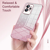 For Realme 10 Pro+ Gradient Glitter Powder Electroplated Phone Case(Transparent)