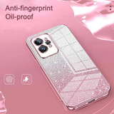 For Realme 10 Pro 5G Gradient Glitter Powder Electroplated Phone Case(Transparent)
