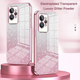 For Realme 10 Pro 5G Gradient Glitter Powder Electroplated Phone Case(Pink)