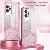 For Realme 8 5G Gradient Glitter Powder Electroplated Phone Case(Transparent)