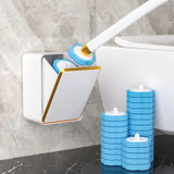 With 6pcs Marine Incense Brush Head Disposable Toilet Brush Set Wall-mounted Throwable Bathroom Cleaning Brush With Cleaning Solution