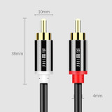 JINGHUA 2RCA Double Lotus Plug Audio Cable Left/Right Channel Stereo Amplifier Connection Wire, Length: 3m