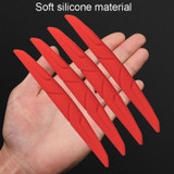 SHANSHI 6pcs /Pack 7755 Car Door Anti-Collision Silicone Strip Bumper Mirror Thickening Decorative Stickers(Red)