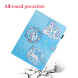 8 inch Universal Colored Drawing Horizontal Flip PU Leather Case with Holder & Card Slot(Unicorn)