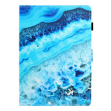 10 inch Universal Colored Drawing Horizontal Flip PU Leather Case with Holder & Card Slot(Blue Marble)