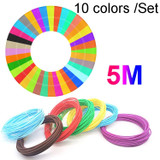 10colors /Set PCL 5m 3D Printing Pen Consumables 1.75mm High Tough Line Material Environmental Raw Material Printing Silk Thread