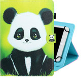 8 inch Universal Colored Drawing Horizontal Flip PU Leather Case with Holder & Card Slot(Panda)