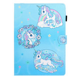 10 inch Universal Colored Drawing Horizontal Flip PU Leather Case with Holder & Card Slot(Unicorn)