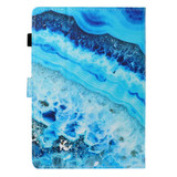 8 inch Universal Colored Drawing Horizontal Flip PU Leather Case with Holder & Card Slot(Blue Marble)