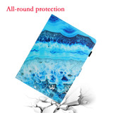 8 inch Universal Colored Drawing Horizontal Flip PU Leather Case with Holder & Card Slot(Blue Marble)