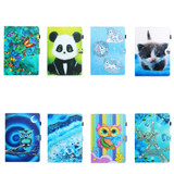 8 inch Universal Colored Drawing Horizontal Flip PU Leather Case with Holder & Card Slot(Blue Marble)