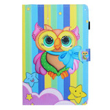 For Galaxy Tab S6 T860 Colored Drawing Horizontal Flip PU Leather Case with Holder & Card Slot & Sleep / Wake-up Function(Rainbow Owl)