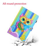 For Galaxy Tab S6 T860 Colored Drawing Horizontal Flip PU Leather Case with Holder & Card Slot & Sleep / Wake-up Function(Rainbow Owl)