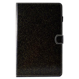 For Galaxy Tab A 10.5 T590 Varnish Glitter Powder Horizontal Flip Leather Case with Holder & Card Slot(Black)