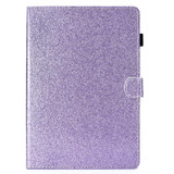 For iPad Pro 11 inch 2020 Glitter Left and Right Flat Leather Tablet Case with Sleep Function & Card Slot & Buckle Anti-skid Strip and Bracket(Purple)