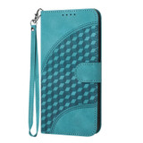 For Samsung Galaxy S21 5G YX0060 Elephant Head Embossed Phone Leather Case with Lanyard(Light Blue)
