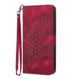 For Samsung Galaxy S21 5G YX0060 Elephant Head Embossed Phone Leather Case with Lanyard(Rose Red)