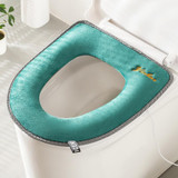 USB Smart Heated Toilet Mat with Handle Plush Universal Winter Toilet Seat Cover(Blue)