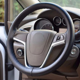 Hand-Sewn Microfiber Non-Slip Steering Wheel Cover Universal Turning Grip Sleeve, Size: 38cm(Beige)
