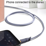 JINGHUA A240 3.5mm Male To Male Audio Cable Cell Phone Car Stereo Microphone Connection Wire, Size: 1.5m(Gray)