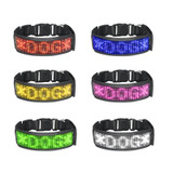 LED Display Pet Collar Rechargeable High Visibility DIY Single Color Collar(Blue)