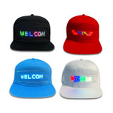 LED Luminous Advertising Hat DIY Words Pixel Lighting Rechargeable Bluetooth APP Control Scrolling Message Flexible Cap(Mixed Color Letter Black)