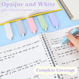 6colors /Set Dominic Correction Tape for Students Non-staining De-lettering High Capacity Correction Tape