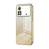 For Xiaomi Poco X4 Pro 5G Gradient Glitter Powder Electroplated Phone Case(Gold)