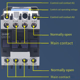 CHNT CJX2-1201 12A 220V Silver Alloy Contacts Multi-Purpose Single-Phase AC Contactor