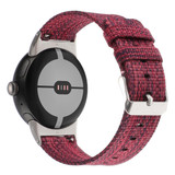 For Google Pixel Watch 2 / Pixel Watch Nylon Canvas Watch Band(Red)