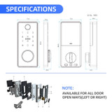 LOCSTAR C87 Automatic Fingerprint Lock Entry Door Password Smart Lock(Black)